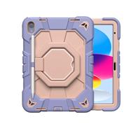 JiuRui Accessori, Protable Anti Fall Case with 360° Rotatable Bracket, Silicone Protective Cover Suitable for iPad iPad Air11 (M2/M3) 11 inch 2025(Purple+Pink)