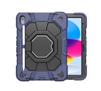 JiuRui Accessori, Protable Anti Fall Case with 360° Rotatable Bracket, Silicone Protective Cover Suitable for iPad iPad mini6/7 A17 8.3 inch(Dark Blue+Black)