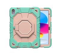JiuRui Accessori, Protable Anti Fall Case with 360° Rotatable Bracket, Silicone Protective Cover Suitable for iPad iPad mini6/7 A17 8.3 inch(Grass Green+Pink)