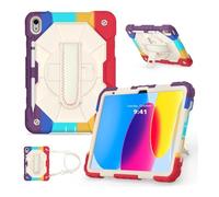 JiuRui Accessori, Shoulder Strap Protective Case, Horizontal and Vertical Bracket Silicone Cover Suitable for Samsung Galaxy Tab A8 10.5 inch X200/X205 2021(Colorful Red)