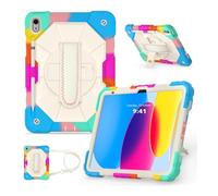 JiuRui Accessori, Shoulder Strap Protective Case, Horizontal and Vertical Bracket Silicone Cover Suitable for Samsung Galaxy Tab A7 Lite 8.7 T225/T220 (2021)(Colorful Blue)