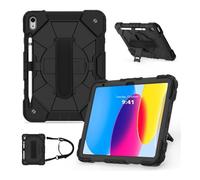 JiuRui Accessori, Shoulder Strap Protective Case, Horizontal and Vertical Bracket Silicone Cover Suitable for Samsung Galaxy Tab A7 Lite 8.7 T225/T220 (2021)(Nero)