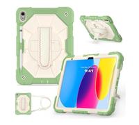 JiuRui Accessori, Shoulder Strap Protective Case, Horizontal and Vertical Bracket Silicone Cover Suitable for Samsung Galaxy Tab A7 Lite 8.7 T225/T220 (2021)(Matcha Green)