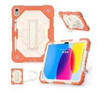 JiuRui Accessori, Shoulder Strap Protective Case, Horizontal and Vertical Bracket Silicone Cover Suitable for Samsung Galaxy Tab A7 10.5 T505/T500/T507/T505N(Coral Orange)