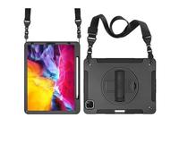 JiuRui Anti-fall Silicone Shell, Strap and Shoulder Protective Cover Suitable for iPad Air 11 inch-2024/2025(Black (bracelet+strap))