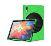 JiuRui Custodie e Cover, 360° Rotating Bracket Tablet Case+Shoulder Strap compatible with Lenovo Tab P11 Pro TB-J706F and P11 TB-J606F(Verde,2020 P11 J606F)