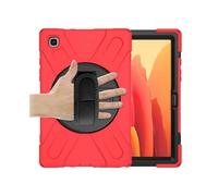 JiuRui Custodie e Cover, 360 Rotating Kickstand Case, Shoulder Strap Shockproof Back Cover compatible with Samsung Galaxy Tab A7 10.4 inch 2020 SM-T500/T505(Rosso)