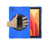 JiuRui Custodie e Cover, 360 Rotating Kickstand Case, Shoulder Strap Shockproof Back Cover compatible with Samsung Galaxy Tab A7 10.4 inch 2020 SM-T500/T505(Blu)
