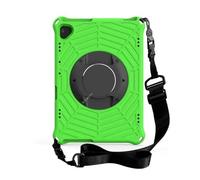 JiuRui Custodie e Cover, Colorful Silicone Strap Case, Rotating PC Anti-fall Protective Cover compatible with Lenovo Tab P10 X705 M10 HD2 TB-X605/FHD PLUS X606F/X(Verde,TB-X705F)