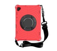 JiuRui Custodie e Cover, Colorful Silicone Strap Case, Rotating PC Anti-fall Protective Cover compatible with Lenovo Tab P10 X705 M10 HD2 TB-X605/FHD PLUS X606F/X(Rosso,TB-X505F X505X)