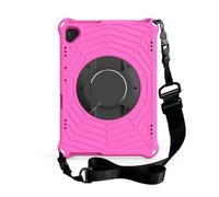 JiuRui Custodie e Cover, Colorful Silicone Strap Case, Rotating PC Anti-fall Protective Cover compatible with Lenovo Tab P10 X705 M10 HD2 TB-X605/FHD PLUS X606F/X(Rose Red,TB-X705F)