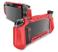 JiuRui Custodie e Cover, Custodia protettiva robusta con impugnatura in TPU Blade compatibile con console Nintendo e controller Joy-Con(Rosso)