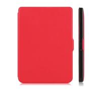 JiuRui Custodie e Cover, Custodia ultra sottile in pelle PU, custodia protettiva for eBook compatibile con Kobo Clara Clear HD da 6 pollici(Rosso)