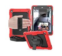 JiuRui Custodie e Cover, Shoulder/Hand Strap Tablet Case, PC Rotating Bracket Anti-fall Protective Shell compatible with iPad mini4/5(Rosso)