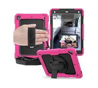 JiuRui Custodie e Cover, Shoulder/Hand Strap Tablet Case, PC Rotating Bracket Anti-fall Protective Shell compatible with iPad mini4/5(Rosy)