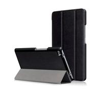 JiuRui Custodie e Cover, Slim Flip PU Leather Cover Tablet Case Compatible with Lenovo Tab 4 8 TB-8504X TB-8504F TB-8504N TB-8504(Nero)