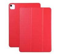 JiuRui Custodie e Cover, Tri-Folding Flip Leather Case, Pen Slot Double-sided Clip Magnetic Protective Cover compatible with iPad Pro 12.9 inch/Pro 11 inch 2020(Rosso,Pro 11 inch)