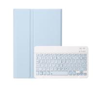JiuRui tablet Accessori, Cover con tastiera staccabile, custodia protettiva in pelle flip compatibile con iPad Pro 11 pollici 2024(Ice blue)