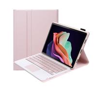 JiuRui tablet Accessori, Custodia protettiva Per tablet con tastiera, custodia in pelle PU+TPU compatibile con Lenovo M10 Plus 3a generazione da 10,6 pollici 2022(Pink+Touch Keyboard)