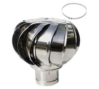 JIURUOZ Comignoli girevoli, Comignolo Girevole per Camini Ventilatore da Tetto Non Elettrico Ventilatori da Tetto Rotondi for Case Mansarda/Tetti in Metallo Acciaio Inossidabile(15cm(5.9in))