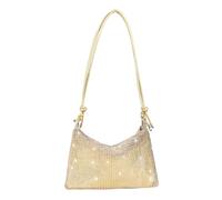 Jiusely Borsa da sera con strass, borsa a tracolla con strass scintillanti, borsa a tracolla da donna, pochette con diamanti sintetici, pochette da donna per feste e serate nuziali, Oro, 11.8 inch L x