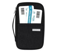 Jiusely Portafoglio da viaggio, organizer per documenti di viaggio, borsa per passaporto di grande capacità, 2 tasche con 15 scomparti, custodia essenziale per viaggi di famiglia, per uomini e donne,