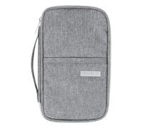 Jiusely Portafoglio da viaggio, organizer per documenti di viaggio, borsa per passaporto di grande capacità, 2 tasche con 15 scomparti, custodia essenziale per viaggi di famiglia, per uomini e donne,