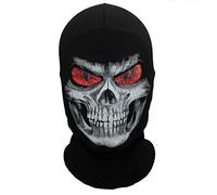 JIUSY - Passamontagna in Tessuto a Coste, Motivo: Teschio e Fantasma, Maschera per Cosplay, Halloween, Sci
