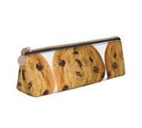 JIUTY Astuccio per la scuola con biscotti al cioccolato, per bambini, con cerniera, per matite, penne, pennarelli, trucchi, monete, bianco, Taglia unica, Organizer per borse