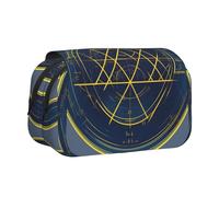 JIUTY Astuccio per matite con stampa di matematica, geometria e calcolo, grande capacità, per bambini, con doppio strato, per scuola, ufficio, università, Nero , Taglia unica, Organizer per borse