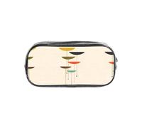 JIUTY Astuccio trasparente elegante con stampa moderna di metà secolo con cerniera liscia, astuccio multiuso per cancelleria per scuola e ufficio