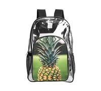 JIUTY Be A Pineapple Print Clear Security Backpack Pvc Scuola Bookbag Viaggio Tasca Frontale Rete Laterale Utility Moderno