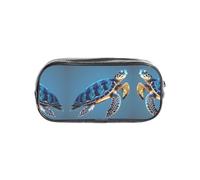 JIUTY Blue Sea Turtle Pint elegante astuccio trasparente con cerniera liscia, borsa multiuso per cancelleria per scuola e ufficio