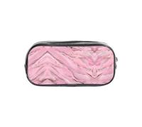 JIUTY Elegante astuccio trasparente con texture marmorizzata con cerniera liscia, borsa multiuso per cancelleria per scuola e ufficio