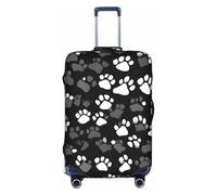 JIUTY Grande copertura per valigia, con stampa di zampe, in bianco e nero, con stampa su entrambi i lati, mantiene i bagagli chiusi, bianco, XL