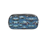 JIUTY Molte tartarughe marine blu elegante custodia trasparente con cerniera liscia, borsa multiuso per cancelleria per scuola e ufficio