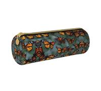 JIUTY Monarch Butterflies - Astuccio portapenne con cerniera, portapenne per studenti, ufficio, lavoro, scuola, bianco, Taglia unica, Organizer per borse