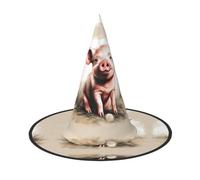 JIUTY Naughty Pig Baby 1 Stampa 2 Pezzi Cosplay Strega Cap Halloween Party Cappello, Strega Costume Accessorio per Halloween Party