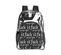 JIUTY Stampa in bianco e nero chiaro zaino di sicurezza in pvc scuola bookbag viaggio tasca frontale tasca laterale moderna utilità