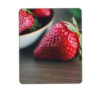 JIUTY Tappetino per mouse con fragole rosse con bordo cucito, base in gomma antiscivolo, lavabile, per computer portatili