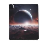 JIUTY Tappetino per mouse con pianeta spaziale, con bordo cucito, base in gomma antiscivolo, lavabile, per computer portatili