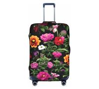 JIUTY Thug Life - Copertura per valigia grande, con stampa floreale, elasticizzata con stampa su entrambi i lati, mantiene i bagagli chiusi, bianco, XL