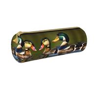 JIUTY Two Mallard Ducks - Astuccio portapenne con cerniera, portapenne per studenti, ufficio, lavoro, scuola, bianco, Taglia unica, Organizer per borse
