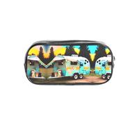 JIUTY You Make Me Happy Camper elegante astuccio trasparente con cerniera liscia, astuccio multiuso per cancelleria per scuola e ufficio