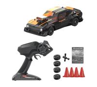 Jiuvaso 1:16 Scala Modello Giocattolo per Auto alla deriva RC per Adulti Ragazzi 4wd Veicoli Sportivi Veicolo telecomandato per Regalo di Compleanno per Le, Nero Arancio