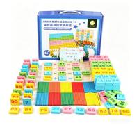 Jiuvaso 200 Pezzi Educational Blocchi Matematica Aritmetica Numeri Tessere Apprendimento Legno Texture Morbida Gioco Guidato Adatto per Bambini Studio Sviluppo Familiare