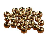 Jiuvaso 25 Perline a Sfera Scanalate per La Costruzione di Artificiali, 4 Misure, Amo Affondante, Oro, 3.3mm