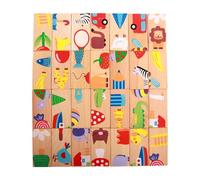 Jiuvaso 28 Pezzi di di Animali, Puzzle in Legno, Gioco interattivo di Abbinamento per l'educazione precoce, Gioco per Famiglie, per Bambini, Hotel,