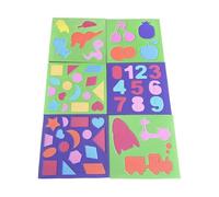 Jiuvaso 6 pezzi puzzle numeri forme puzzle EVA riutilizzabile interattivo a forma di animale giocattolo educativo per bambini in età prescolare