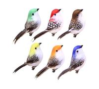 Jiuvaso 6X Uccelli Artificiali Uccelli Finti Clip Composizioni Floreali Ornamenti per Alberi per Micro Paesaggio Cortile Arte Artigianato Patio Esterno